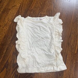 Zara toddler ruffle white sleeveless tank top